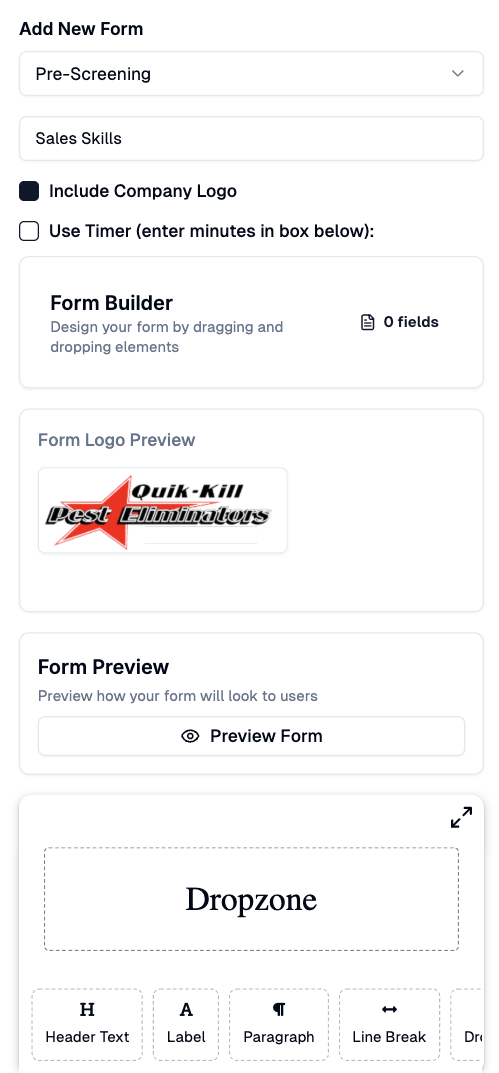 Form Builder Interface